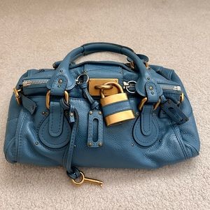 RARE Chloé Paddington bag in Blue w/ Gold Hardware